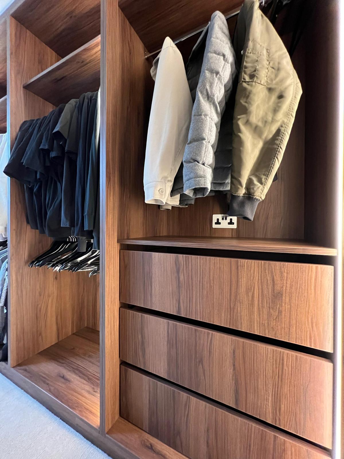 Walnut bespoke wardrobe